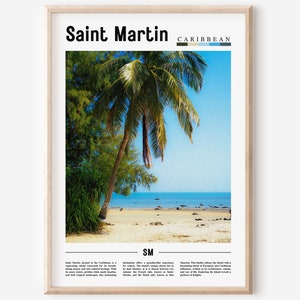 Cartel de San Martín, impresión de San Martín, arte de la pared de San Martín, foto del Caribe, cartel del Caribe, impresión del Caribe, cartel de viaje