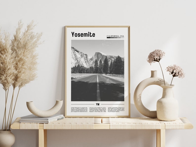 Yosemite Poster Schwarz Weiß, Yosemite Druck Schwarz Weiß, Yosemite