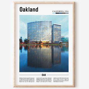 Oakland Print, Oakland Poster, Oakland Wall Art, Oil Painting Poster, Colorful City Print, City Artwork, Travel Artwork, Travel Wall Art