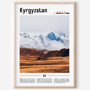 Kyrgyzstan Poster, Kyrgyzstan Print, Kyrgyzstan Wall Art, Asia Print, Asia Poster, Asia Photo, Minimal Travel Poster