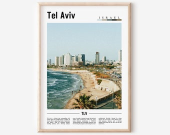 Tel Living Poster, Tel Living, Tel Oriental, Wandkunst, Minimaler Reisedruck, USt., Ölgemälde