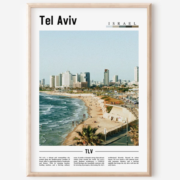 Tel Living Poster, Tel Living, Tel Oriental, Wandkunst, Minimaler Reisedruck, USt., Ölgemälde