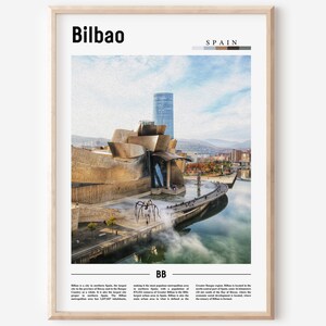 Cartel de Bilbao, Impresión de Bilbao, Arte de pared de Bilbao, Foto de España, Cartel de España, Impresión de España, Cartel de viaje mínimo