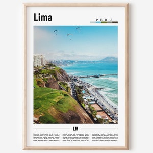 Cartel de Lima, Impresión de Lima, Arte de pared de Lima, Cartel de América del Sur, Impresión de América del Sur, Cartel de viaje