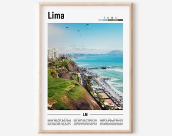 Cartel de Lima, Impresión de Lima, Arte de pared de Lima, Cartel de América del Sur, Impresión de América del Sur, Cartel de viaje
