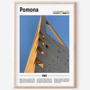 Pomona Print, Pomona Poster, Pomona Wall Art, Minimal Travel Print, Minimal City Poster, Travel Destination, City Print, Oil Painting Poster
