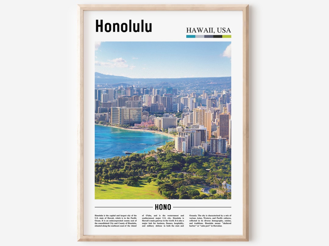 Honolulu Print, Honolulu Poster, Honolulu Wall Art, United States Photo