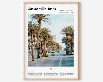 Jacksonville Beach Print, Jacksonville Beach Poster, Jacksonville Beach Wall Art, Oil Painting Poster,City Artwork,Travel Artwork,Travel Art