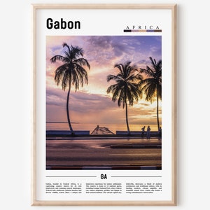 Gabon Poster, Gabon Print, Gabon Wall Art, Minimal Travel Print, Travel Destination, Oil Painting Poster