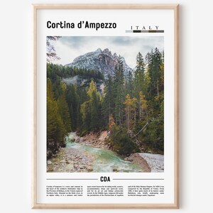 Cortina d’Ampezzo Print, Cortina d’Ampezzo Poster, Cortina d’Ampezzo Wall Art, Minimal Travel Print, Minimal City Poster,Oil Painting Poster