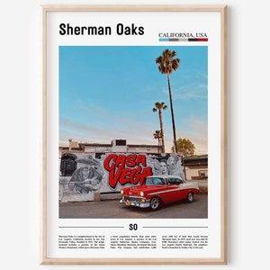 Sherman Oaks Print, Sherman Oaks Poster, Sherman Oaks Wall Art, Minimal Travel Print, Minimal City Poster Destination, Oil Painting Poster