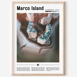 Marco Island Print, Marco Island Poster, Marco Island Wall Art, Oil Painting Poster, City Print, City Artwork,Travel Artwork,Travel Wall Art