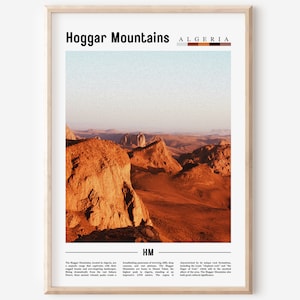 Hoggar Mountains Poster, Hoggar Mountains Print, Hoggar Mountains Wall Art, Minimal Travel Print, Travel Destination, Oil Painting Poster