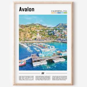 Avalon Print, Avalon Poster, Avalon Wall Art, Oil Painting Poster, Colorful City Print, City Artwork, Travel Artwork, Travel Wall Art