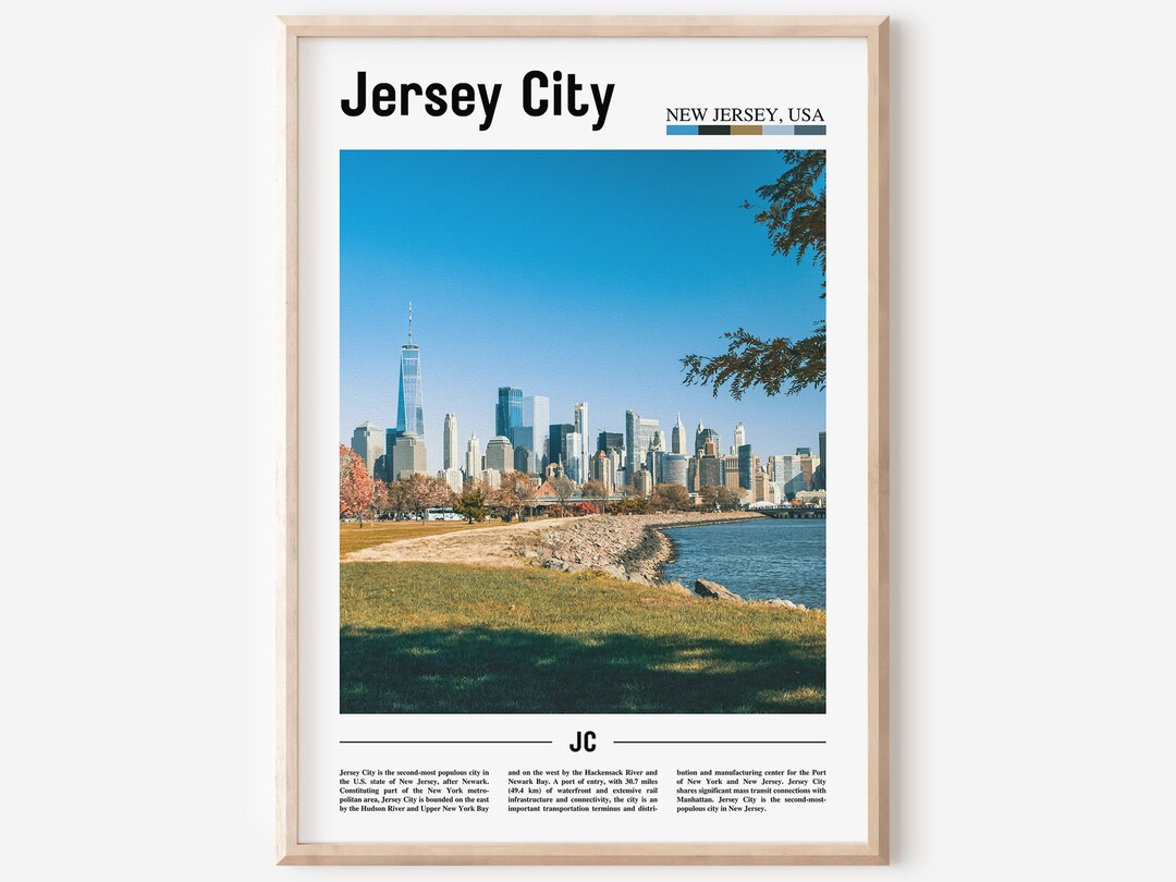 Jersey City Print, Jersey City Poster, Jersey City Wall Art, Minimal