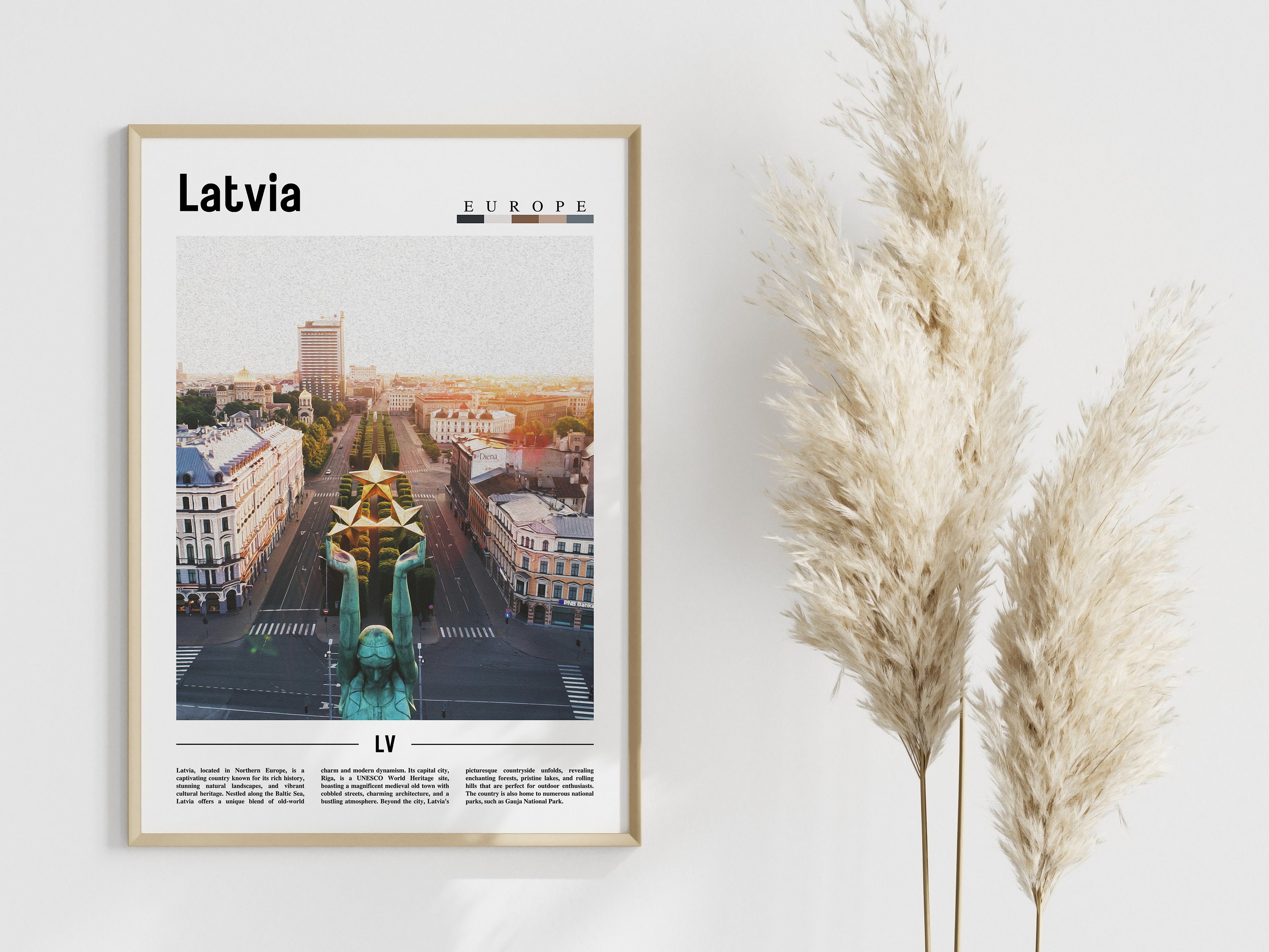 Latvia Poster Latvia Print Latvia Wall Art Europe Photo -  Sweden