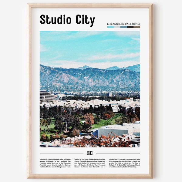 Studio City Print, Studio City Poster, Studio City Wall Art, Minimal Travel Print,Minimal City Poster,Travel Destination,Oil Painting Poster