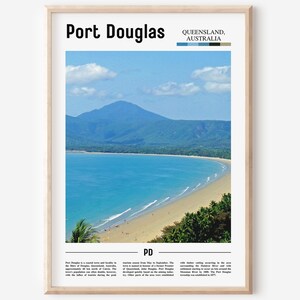 Port Douglas Print, Port Douglas Poster, Port Douglas Wall Art, Minimal Travel Print, Minimal City Poster, Travel Oil Painting Poster