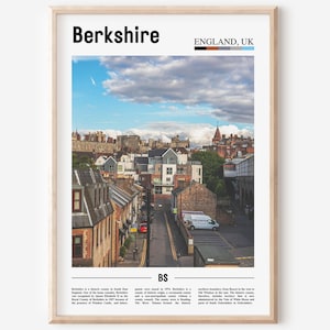 Berkshire Print, Berkshire Poster, Berkshire Wall Art, Oil Painting Poster, Colorful City Print, City Artwork,Travel Artwork,Travel Wall Art