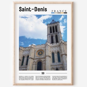 Saint-Denis Print, Saint-Denis Poster, Saint-Denis Wall Art, Oil Painting Poster, City Print, City Artwork, Travel Artwork, Travel Wall Art