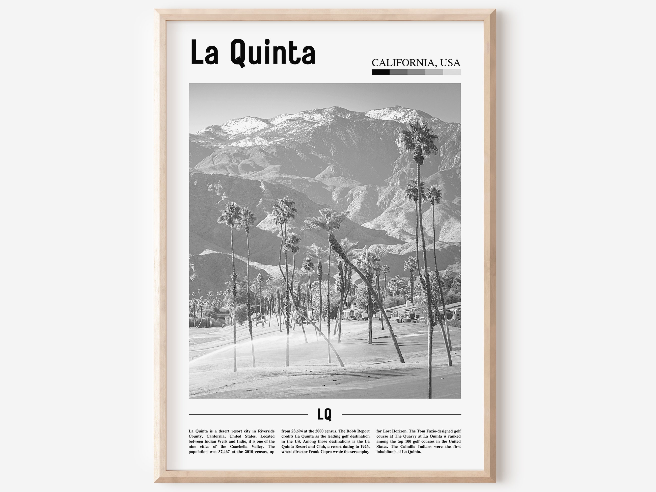 La Quinta Print Black and White La Quinta Poster La Quinta Etsy