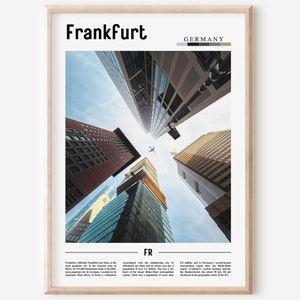 Impressão de Frankfurt, pôster de Frankfurt, arte de parede de Frankfurt, impressão de viagem mínima, pôster de cidade mínima, impressão de destino de viagem, pôster de pintura a óleo