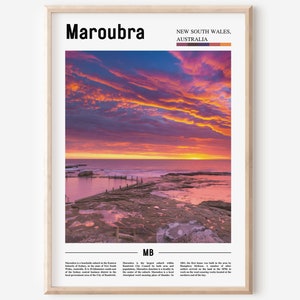 Maroubra Print, Maroubra Poster, Maroubra Wall Art, Oil Painting Poster, Colorful City Print, City Artwork, Travel Artwork, Travel Wall Art