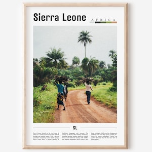 Sierra Leone Poster, Sierra Leone Print, Sierra Leone Wall Art, Minimal Travel Print, Travel Destination, Oil Painting Poster