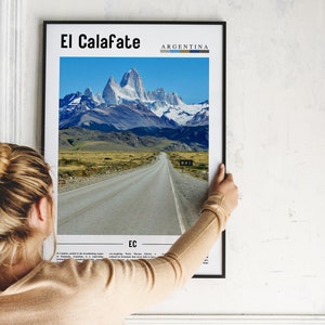 Cartel de El Calafate, Impresión de El Calafate, Arte de pared de El Calafate, Cartel de América del Sur, Impresión de América del Sur, Cartel de viaje imagen 4