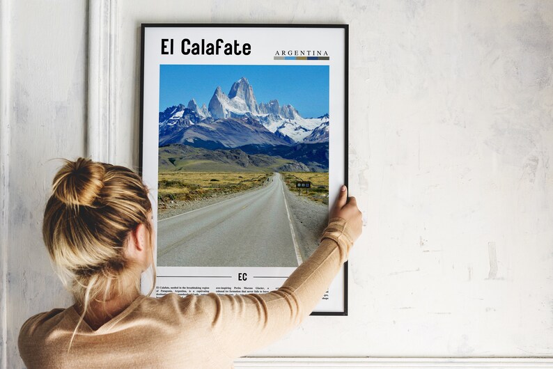 Cartel de El Calafate, Impresión de El Calafate, Arte de pared de El Calafate, Cartel de América del Sur, Impresión de América del Sur, Cartel de viaje imagen 4