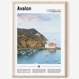Avalon Print, Avalon Poster, Avalon Wall Art, Oil Painting Poster, Colorful City Print, City Artwork, Travel Artwork, Travel Wall Art