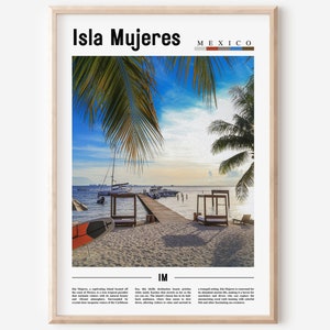 Isla Mujeres Poster, Isla Mujeres Print, Isla Mujeres Wall Art, Minimal Travel Print, Travel Destination, Oil Painting Poster