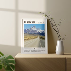 Cartel de El Calafate, Impresión de El Calafate, Arte de pared de El Calafate, Cartel de América del Sur, Impresión de América del Sur, Cartel de viaje imagen 9