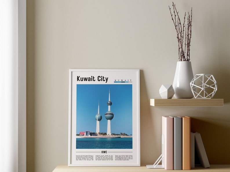 Kuwait City Poster, Kuwait City Print, Kuwait City Wall Art, Minimal