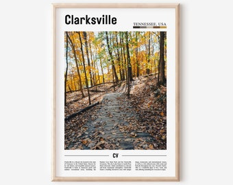 Cartel de Clarksville, Impresión de Clarksville, Arte de pared de Clarksville, Foto de Estados Unidos, Cartel de Estados Unidos, Impresión de Estados Unidos, Cartel de viaje