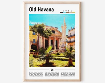 Cartel de La Habana Vieja, Impresión de La Habana Vieja, Arte de la pared de La Habana Vieja, Foto del Caribe, Cartel del Caribe, Impresión del Caribe, Cartel de viaje