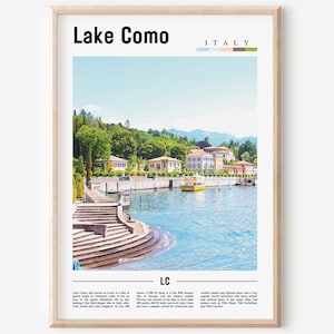 Comer See Druck, Comer See Poster, Comer See Wandkunst, Ölgemälde Poster, Bunte Stadt Druck, Stadt Kunstwerk, Reise Kunstwerk, Reise Wandkunst
