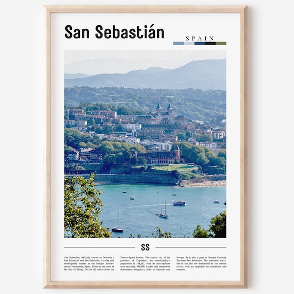 San Sebastián Poster, San Sebastián Print, San Sebastián Wall Art, Spain Photo, Spain Poster, Spain Print, Minimal Travel Poster