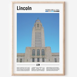 Lincoln Print, Lincoln Poster, Lincoln Wall Art, Zdjęcie Stanów Zjednoczonych, Plakat Stanów Zjednoczonych, Wydruk Stanów Zjednoczonych, Plakat Podróżniczy