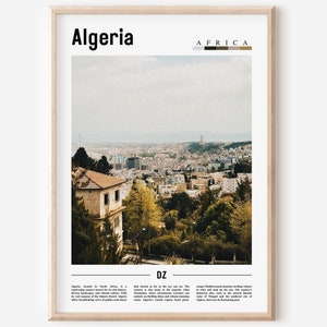 Algeria Poster, Algeria Print, Algeria Wall Art, Minimal Travel Print, Travel Destination, Oil Painting Poster