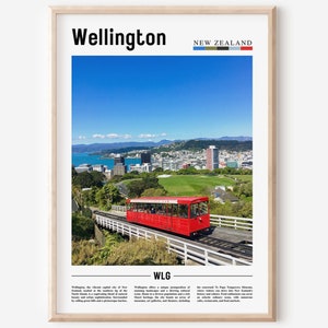 Wellington Poster, Wellington Print, Wellington Wall Art, Minimal Travel Print, Travel Destination, Oil Painting Poster