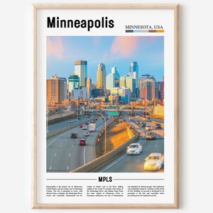 Minneapolis Print, Minneapolis Poster, Minneapolis Wall Art, Oil Painting Poster, City Print, City Artwork, Travel Artwork, Travel Wall Art