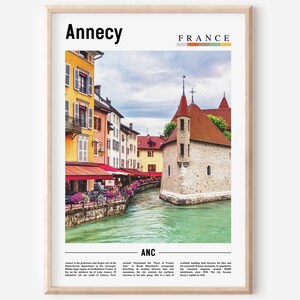 Annecy Print, Annecy Poster, Annecy Wall Art, France Photo, France Poster, France Print, France Wall Art, Minimal Travel Poster