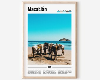 Mazatlán Poster, Mazatlán Print, Mazatlán Wall Art, Minimal Travel Print, Travel Destination, Oil Painting Poster
