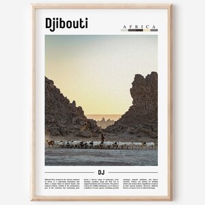 Djibouti Poster, Djibouti Print, Djibouti Wall Art, Minimal Travel Print, Travel Destination, Oil Painting Poster