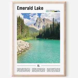 Emerald Lake Print, Emerald Lake Poster, Emerald Lake Wall Art, Oil Painting Poster, City Print, City Artwork,Travel Artwork,Travel Wall Art