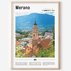 Merano Print, Merano Poster, Merano Wall Art, Italy Poster, Italy Print, Italy Wall Art, Minimal Travel Poster