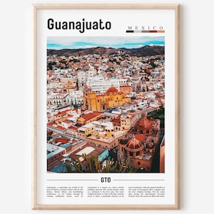 Guanajuato Poster, Guanajuato Print, Guanajuato Wall Art, Minimal Travel Print, Travel Destination, Oil Painting Poster