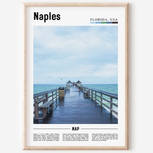 Impresión de Nápoles, cartel de Nápoles, arte de pared de Nápoles, cartel de pintura al óleo, impresión de ciudad colorida, arte de la ciudad, arte de viaje, arte de pared de viaje
