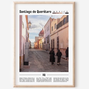 Santiago de Querétaro Poster, Santiago de Querétaro Print, Santiago de Querétaro Wall Art, Minimal Travel Print, Travel Destination